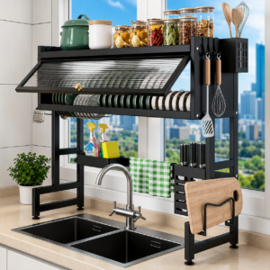 Escurridor De Platos Con Tapa Y 2 Niveles De 85cm