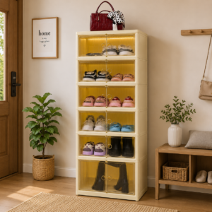 Zapatera Organizadora Plegable de 12 Pares con Puertas Acrílicas Imantadas